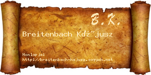 Breitenbach Kájusz névjegykártya